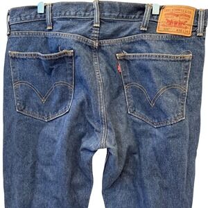 Levi Strauss 505 Mens Blue Denim Jeans 38X34‎ Straight Fit Classic